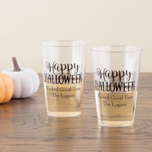 Halloween Party Supply Guide - Personalized Halloween Party Clear Plastic Cups