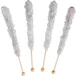 Silver Crystal Rock Sugar Candy Sticks