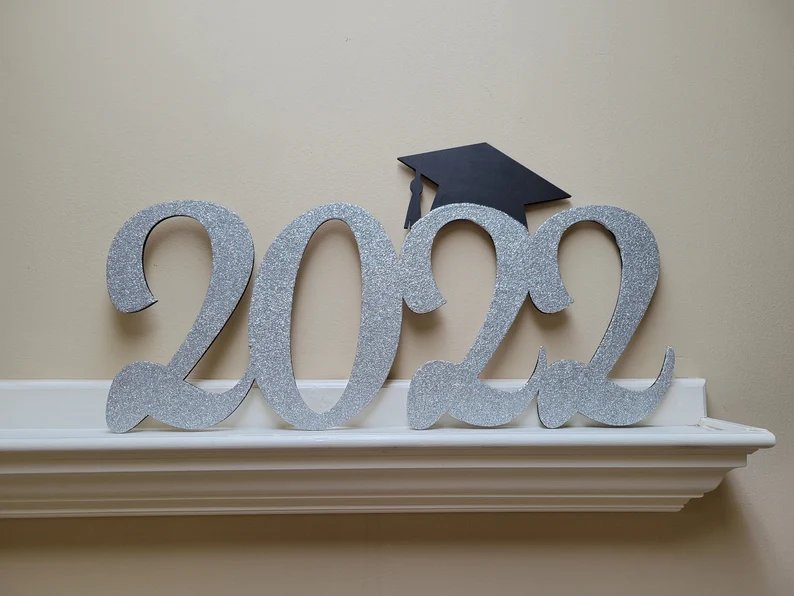 Silver 2022 Sign Graduation Party Decor Ideas