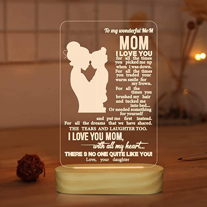 3D Night Life I Love You Mommy Table Lamp