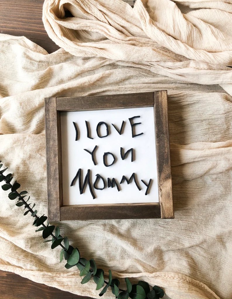 Rustic Handwritten Mother's Day Wood Sign