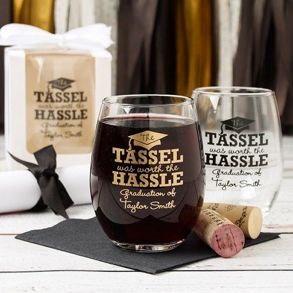 Graduation Personalized Stemless Wine Glasses