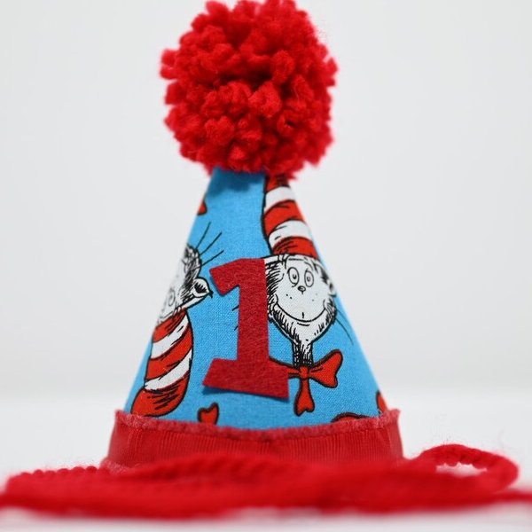 Cat in the Hat Dr Seuss Birthday Cone Hat