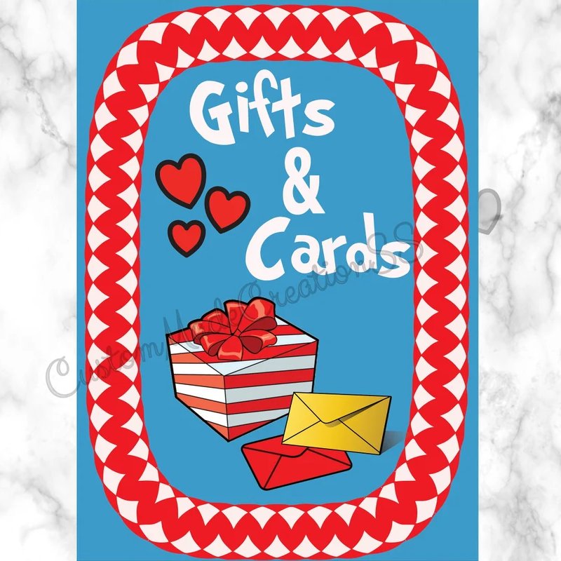 Dr Seuss Inspired Birthday Gift Card Party Sign