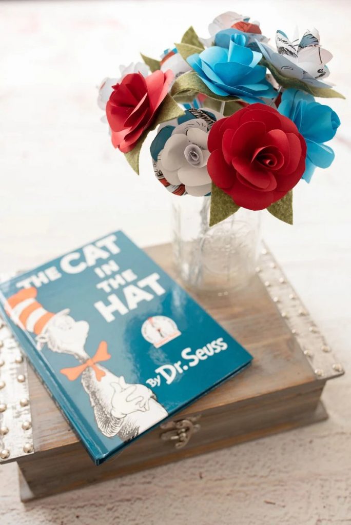 Cat in the Hat Dr Seuss Paper Flower