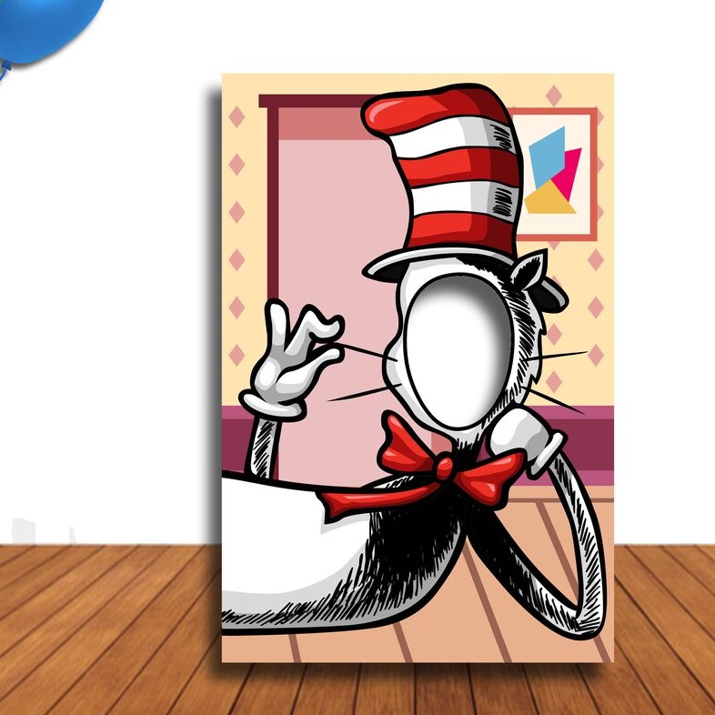 Cat in the Hat Dr Seuss Birthday Selfie Photo Prop