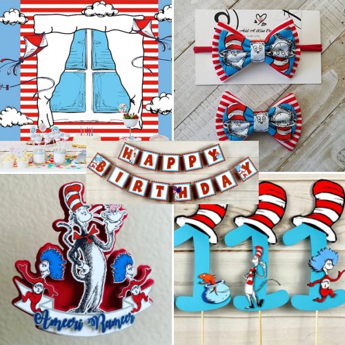 Cat in the Hat Dr Seuss Inspired Birthday - Bonbons Connexion