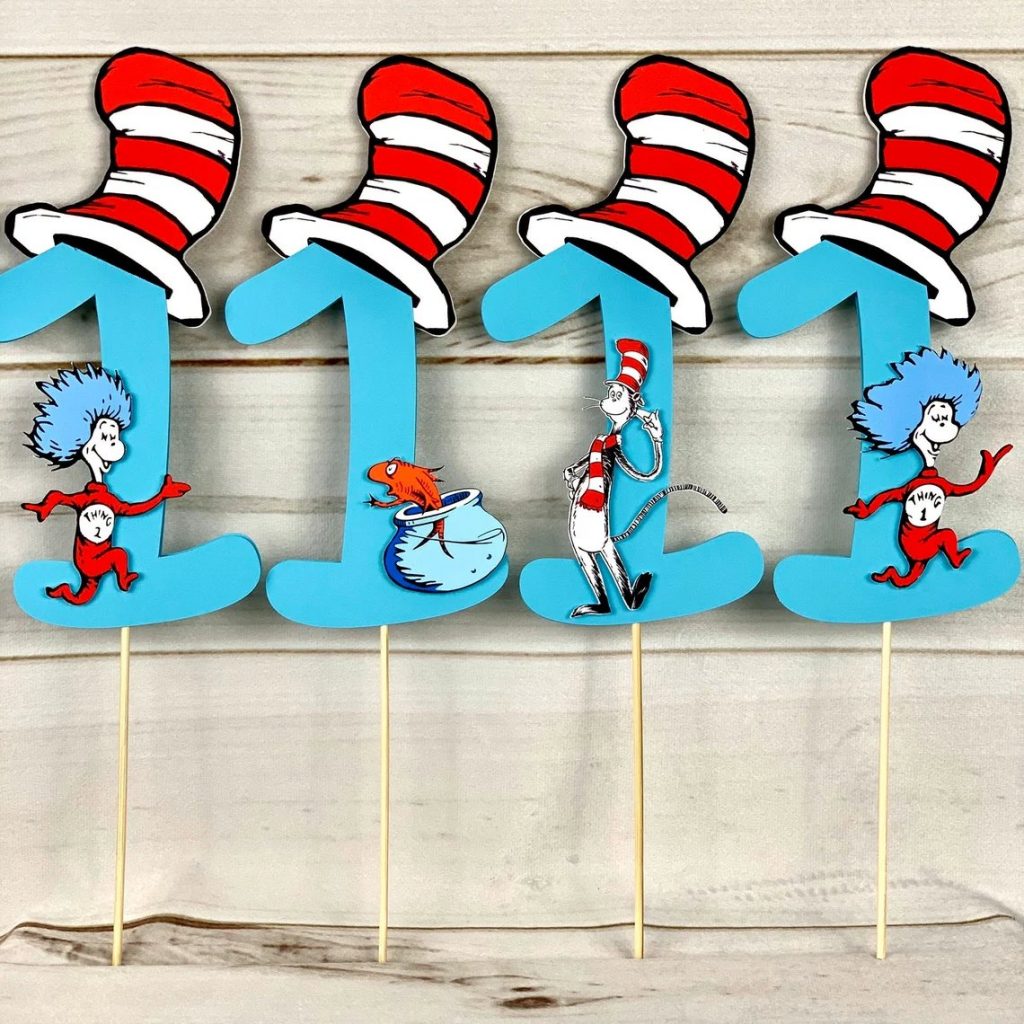 Cat in te Hat Dr Seuss Birthday Party Centerpiece