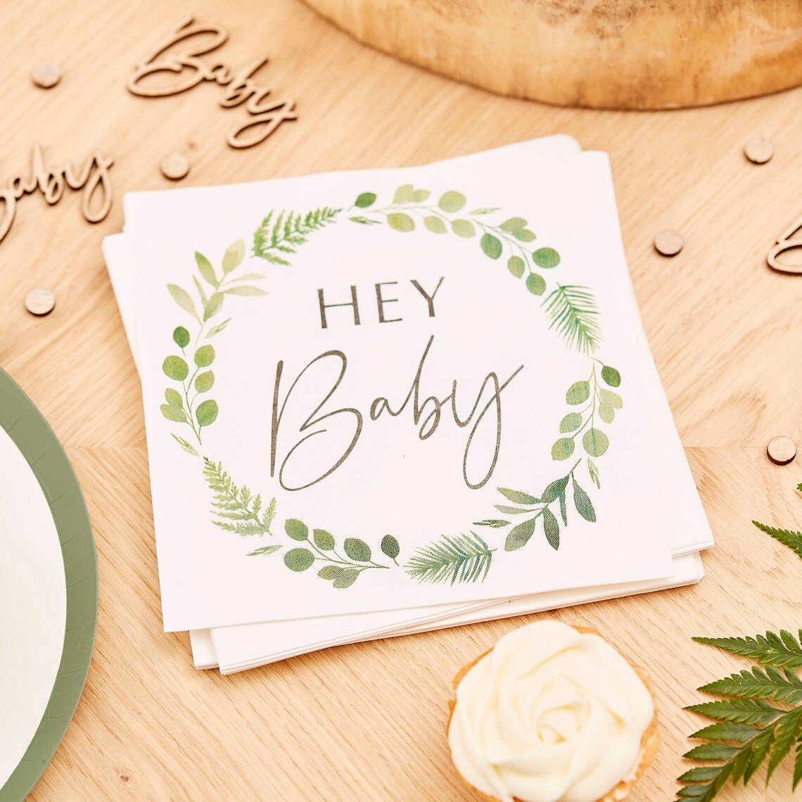Hey Baby Photo Props Gender Neutral Paper Napkins