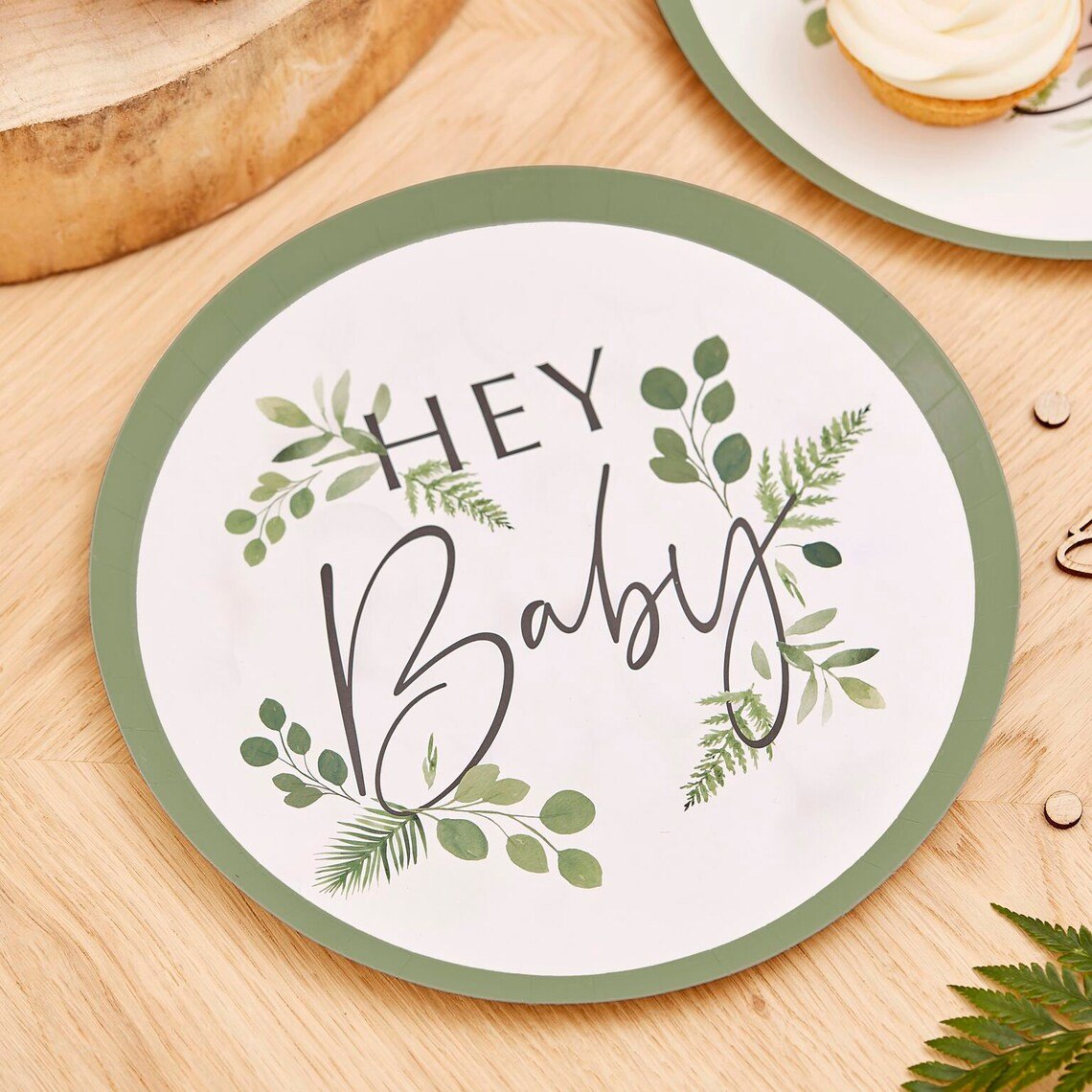 Hey Baby Photo Props Gender Neutral Party Plates