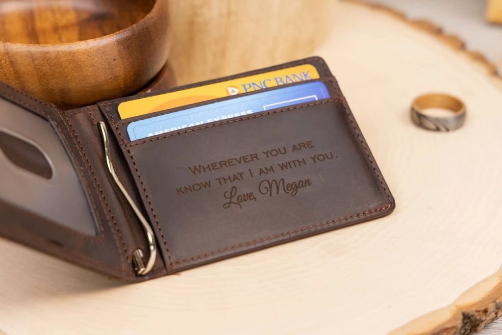 Personalized Slim Leather Wallet - Father's Day Gift Ideas