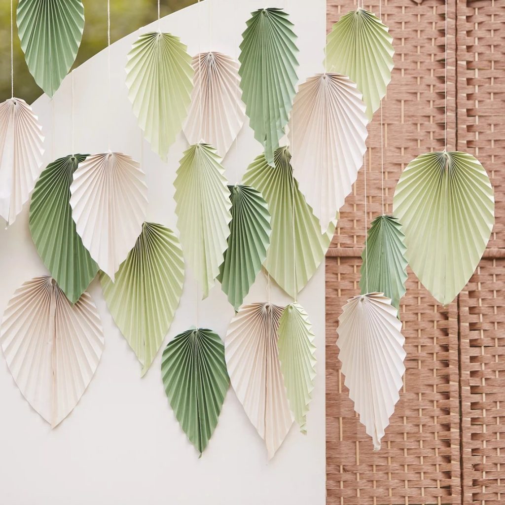 Sage Green & Cream Palm Leaf Backdrop