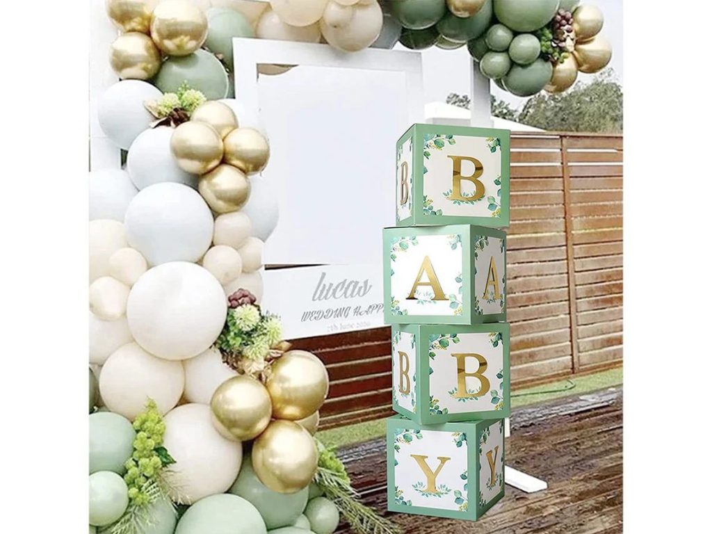 Sage Green Baby Shower Large Baby Blocks