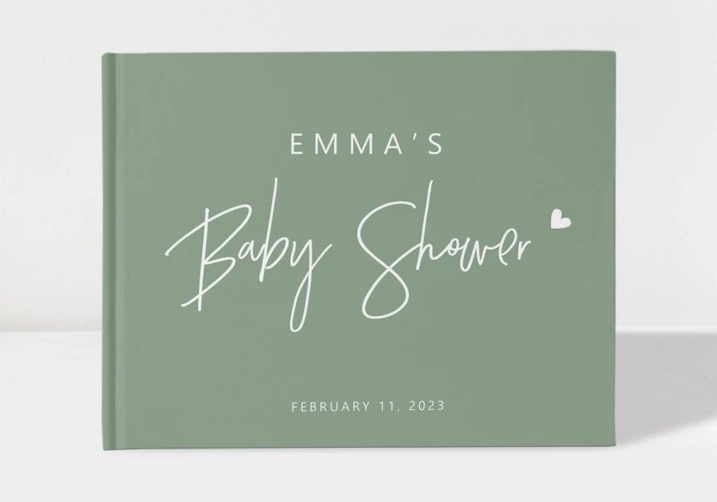 Sage Green Baby Shower Guest Book