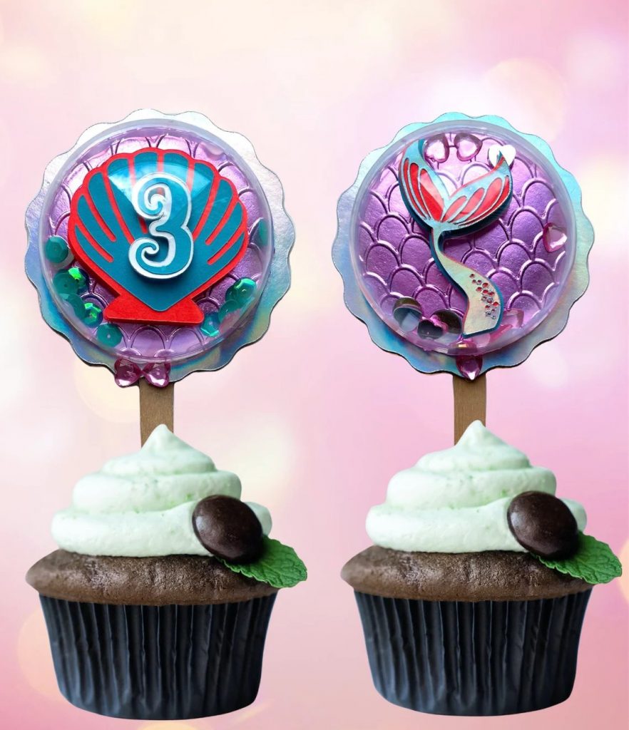 Bubble Shaker Mermaid Cupcake Toppers