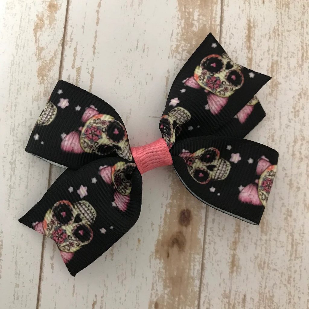 Skull Hair Bow Halloween Party Favor