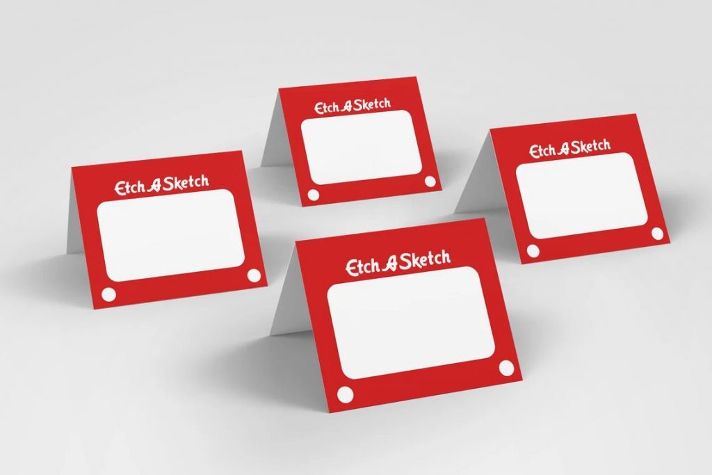 Etch-a-Sketch Printable Tent Table Cards