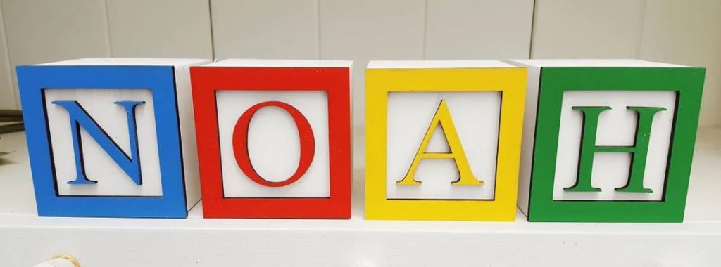 Freestanding Wooden Personalized Letter Name Blocks