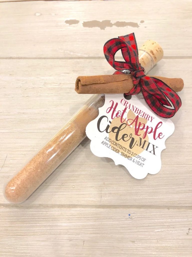 Hot Apple Cider Christmas Favor Tube