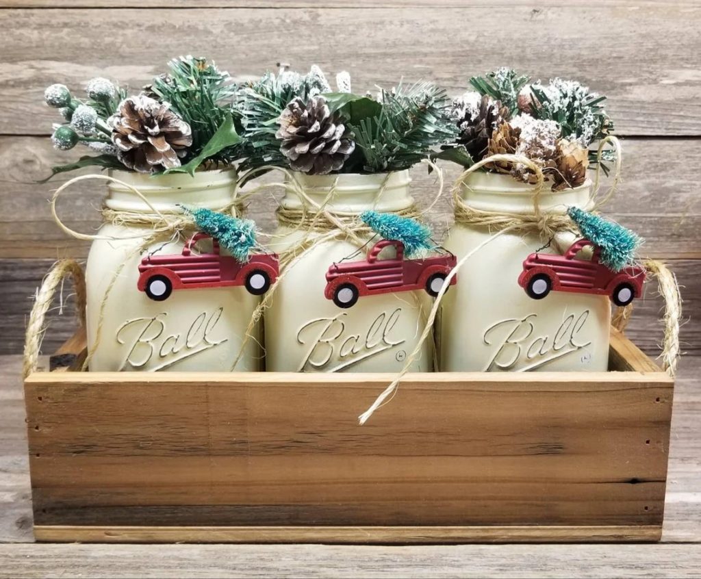 Red Truck Farmhouse Christmas Centerpiece