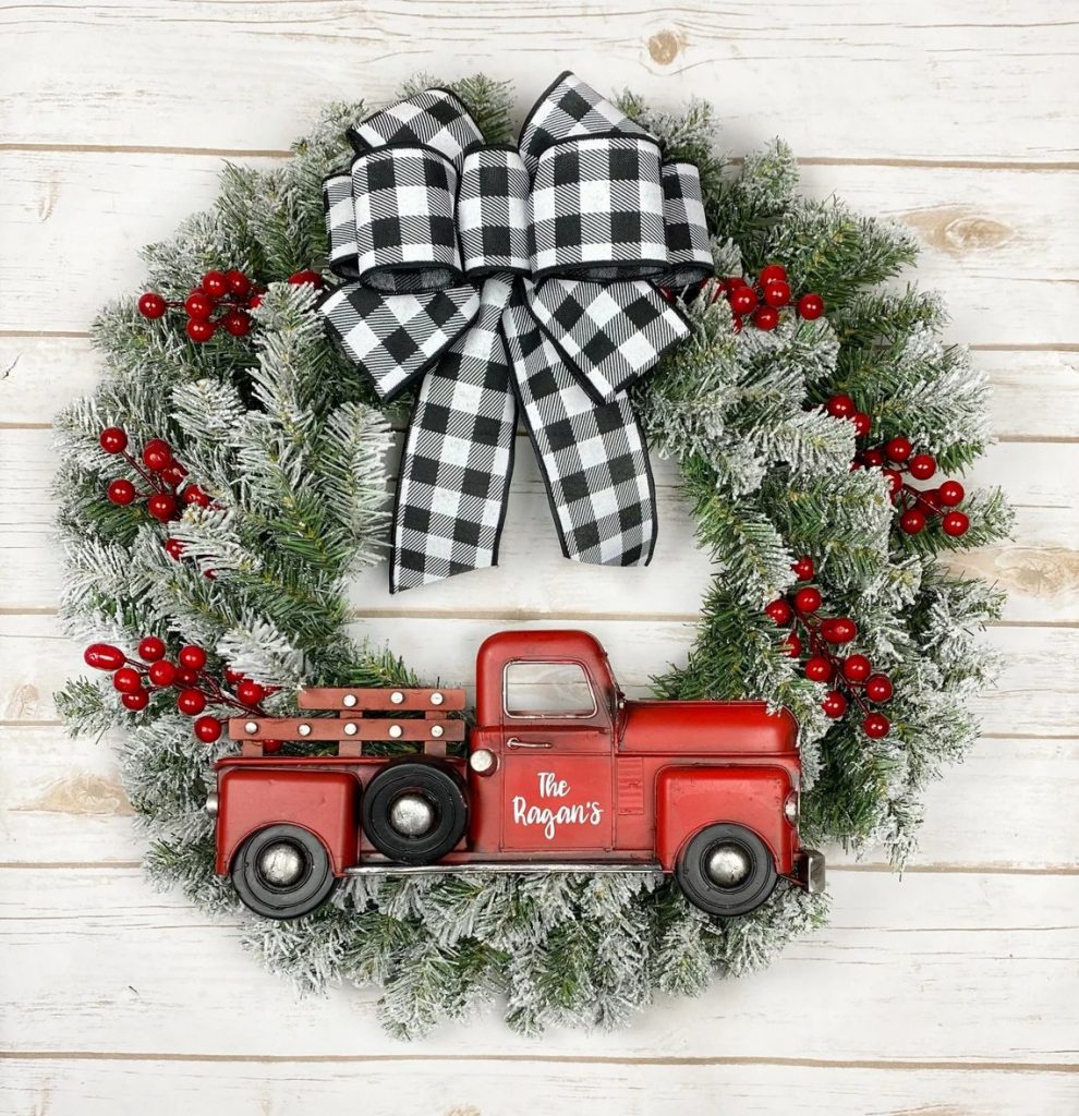 Red Truck Christmas Wreath