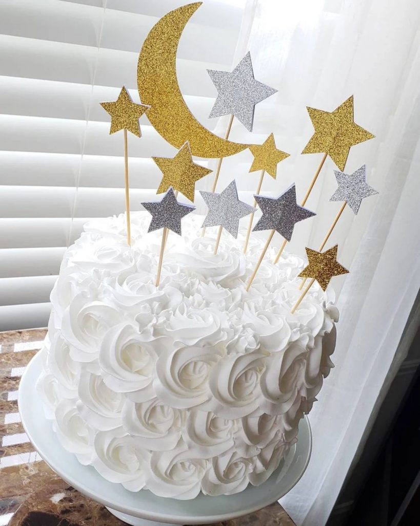 Moon & Stars Baby Shower Cake Topper