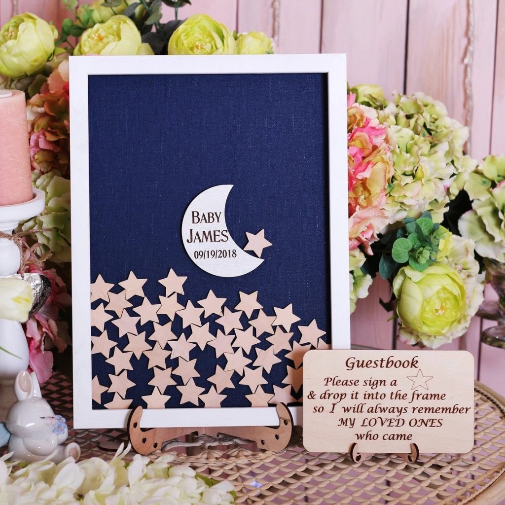 Moon & Star Baby Shower Guest Book Alternative