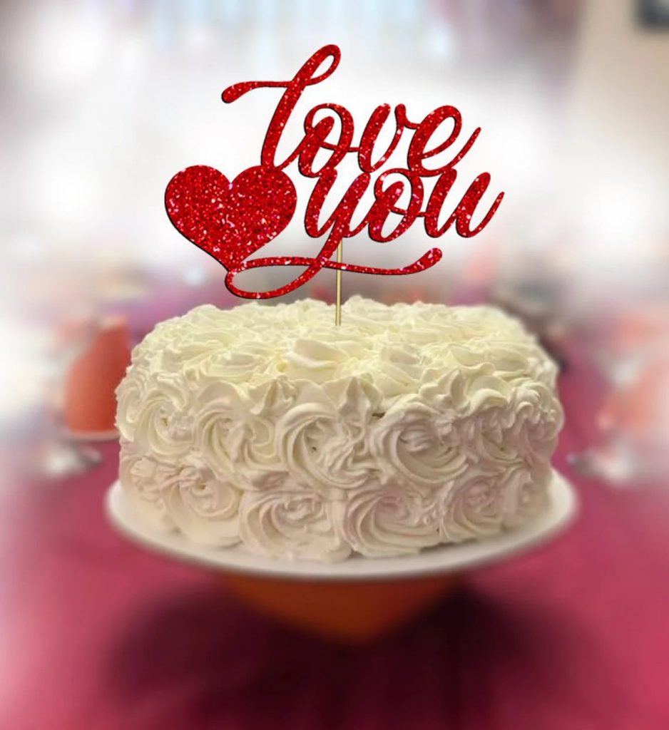 I Love You Valentine Cake Topper