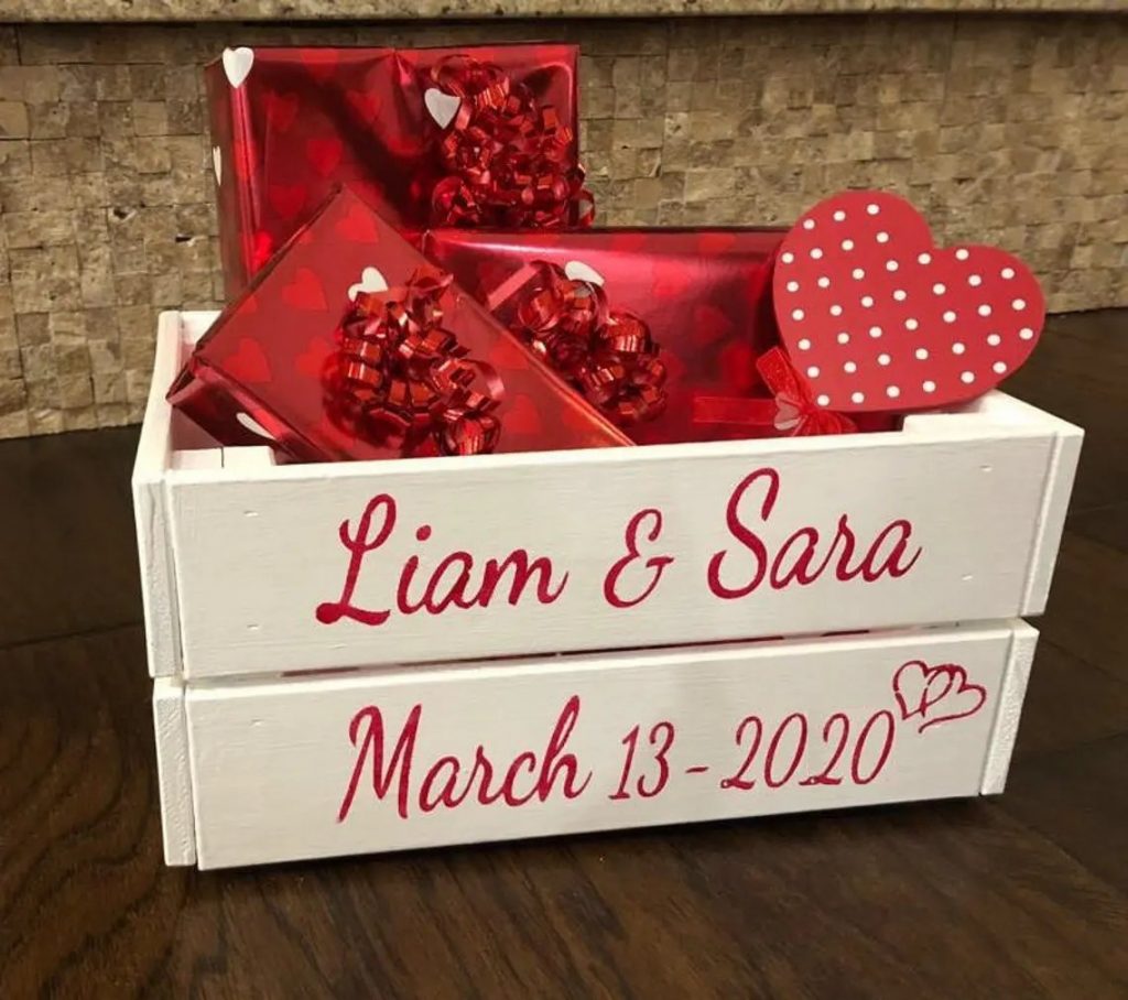 Valentine Personalized Wood Box