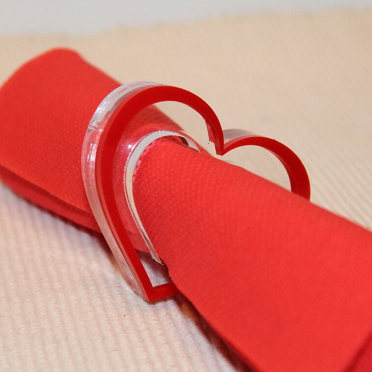 Heart Shaped Napkin Rings Valentine's Day Table Decor