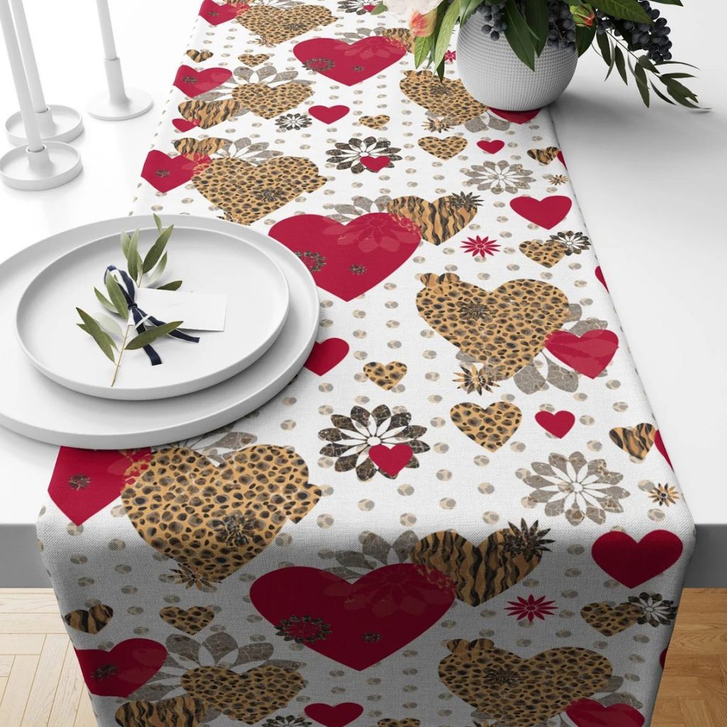 Valentine's Day Decor Heart Table Runner Decor