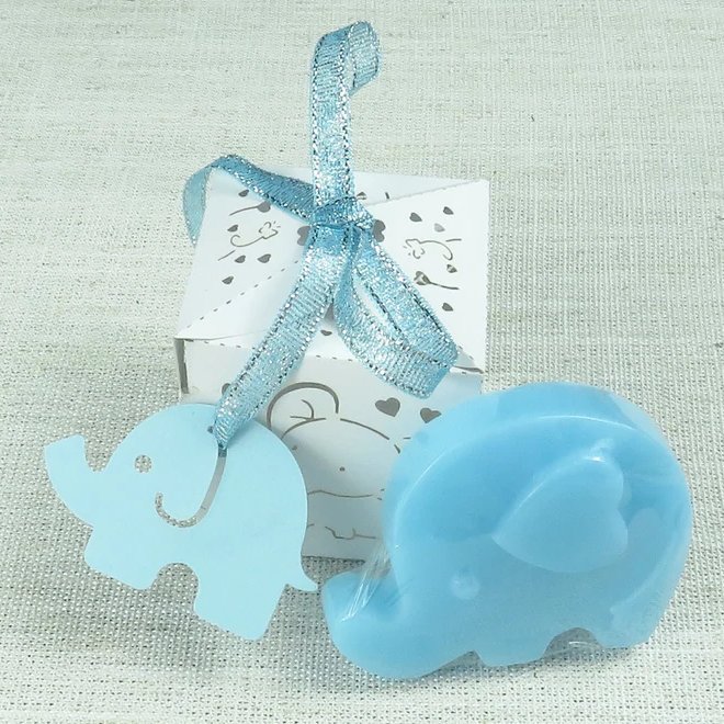 Baby Shower Blue Elephant Soap Favor