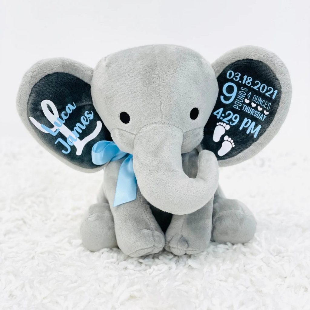 Blue Stuffed Elephant Baby Shower Them Ideas