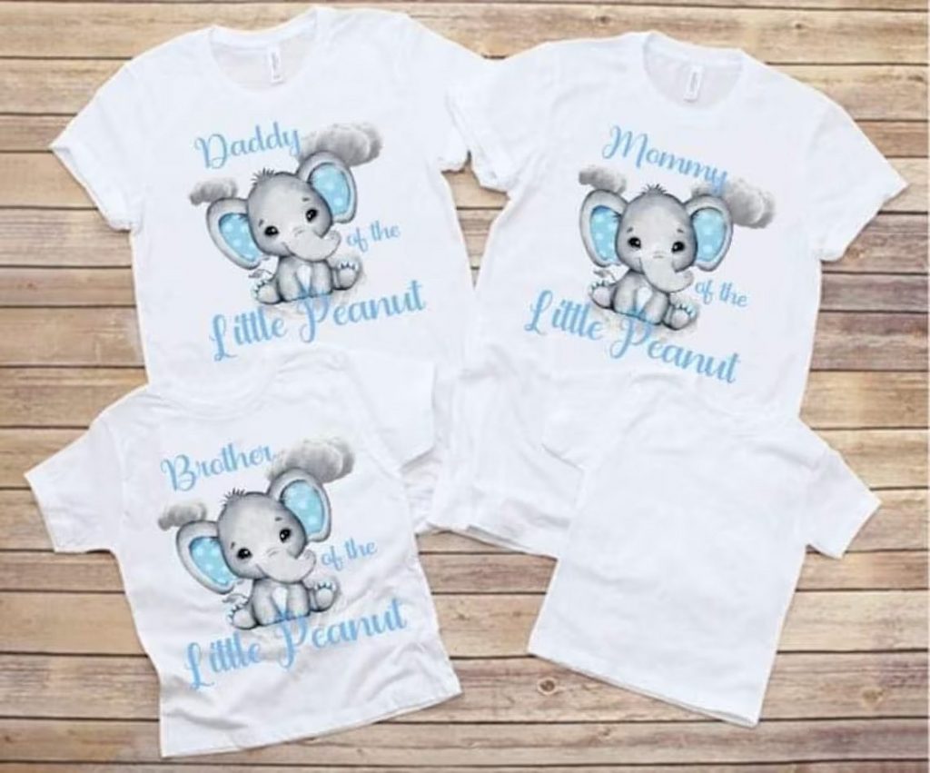 Elephant themed Baby Shower Matching Shirts