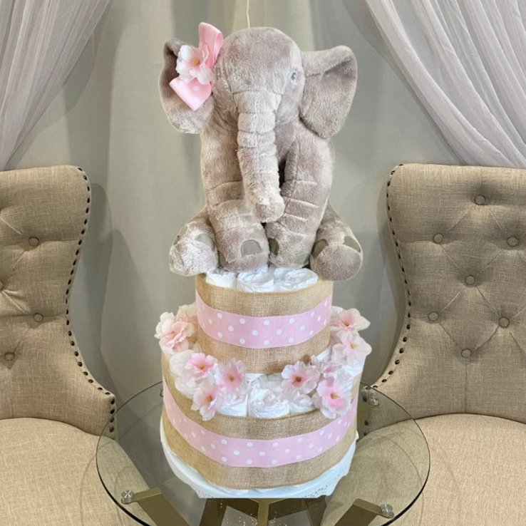 Elephant Diaper Cake Baby Shower Centerpiece