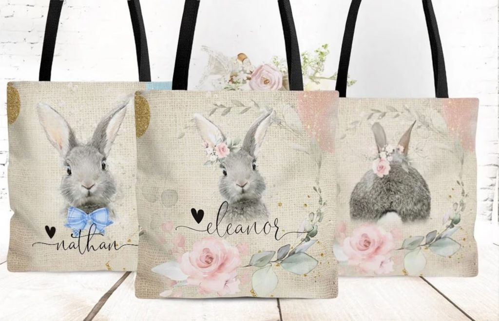 Personalized Easter Basket Tote Gift Bag Ideas