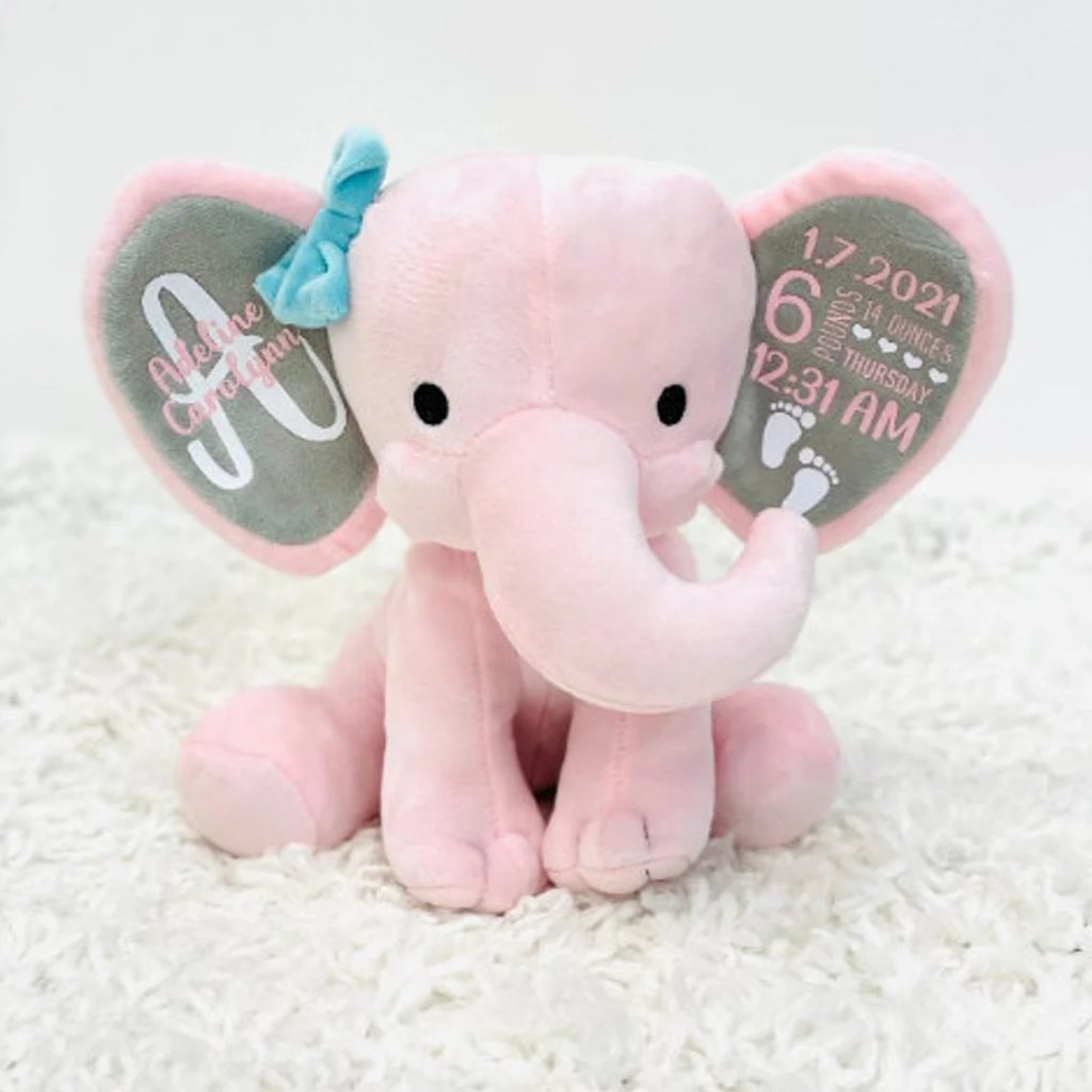 Pink Stuffed Elephant Baby Shower Them Ideas