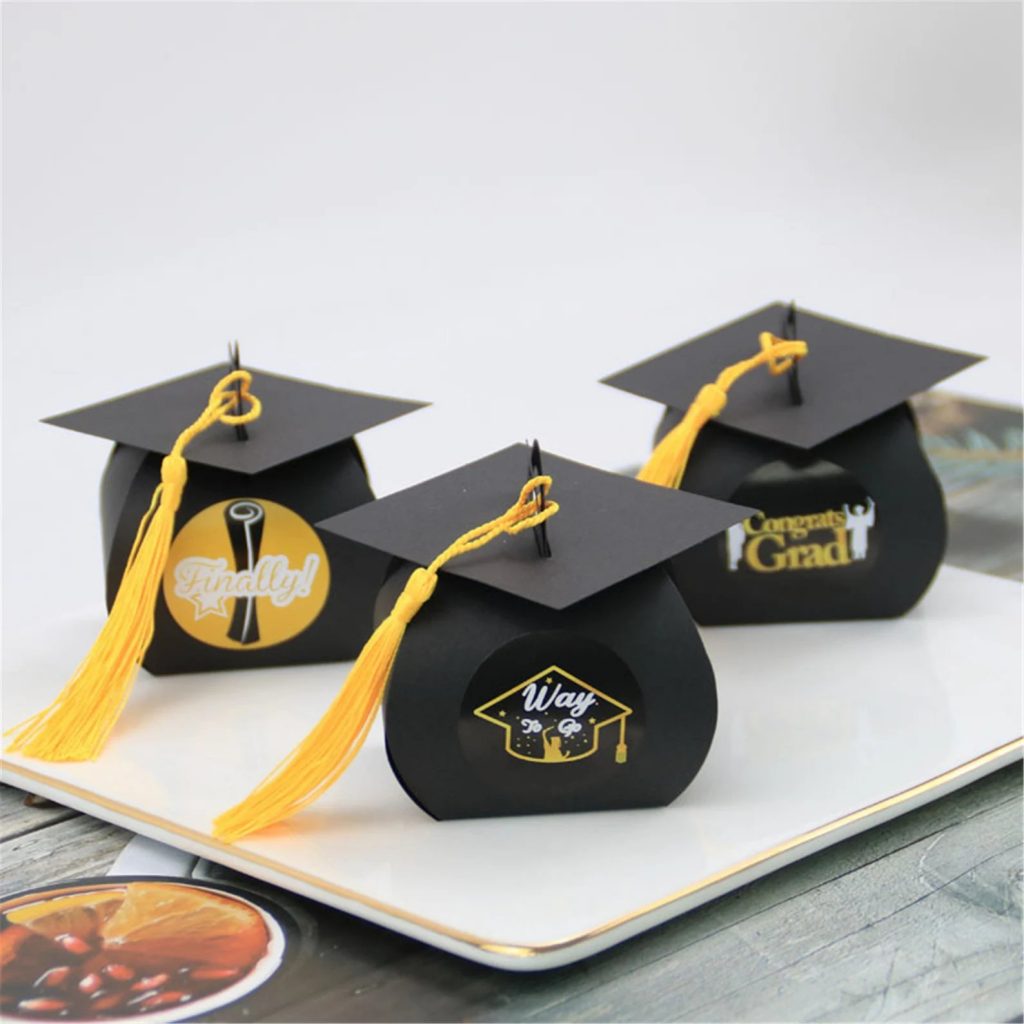 Graduation Cap Shaped Favor Boxes