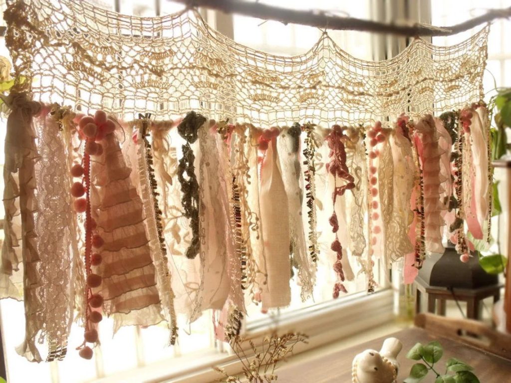 Boho Chic Baby Shower Curtain Garland Decor