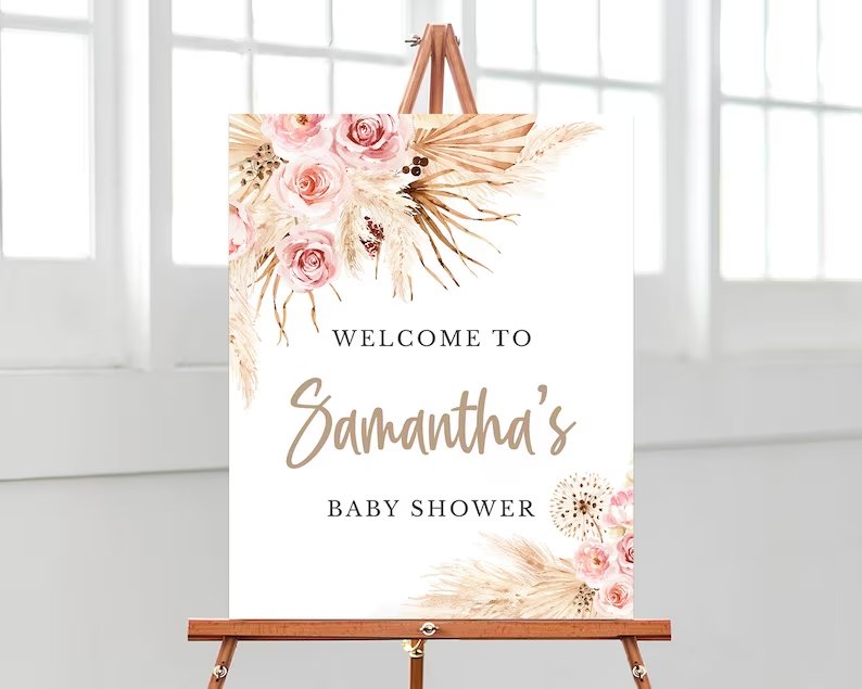 Boho Baby Shower Welcome Sign Printable