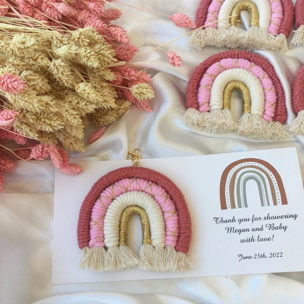 Boho Rainbow Macrame Key Chain Baby Shower Favors