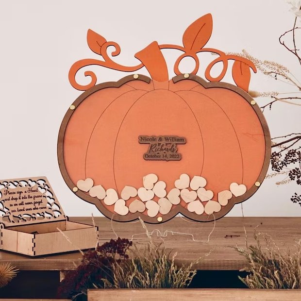 Pumpkin Shaped Halloween Party Guest Book