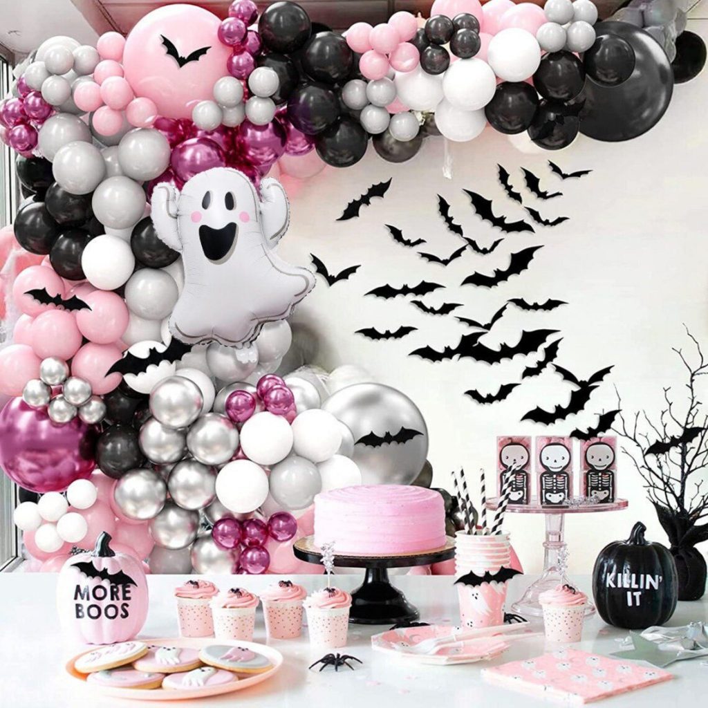 Pink Halloween Party Balloon Garland Kit