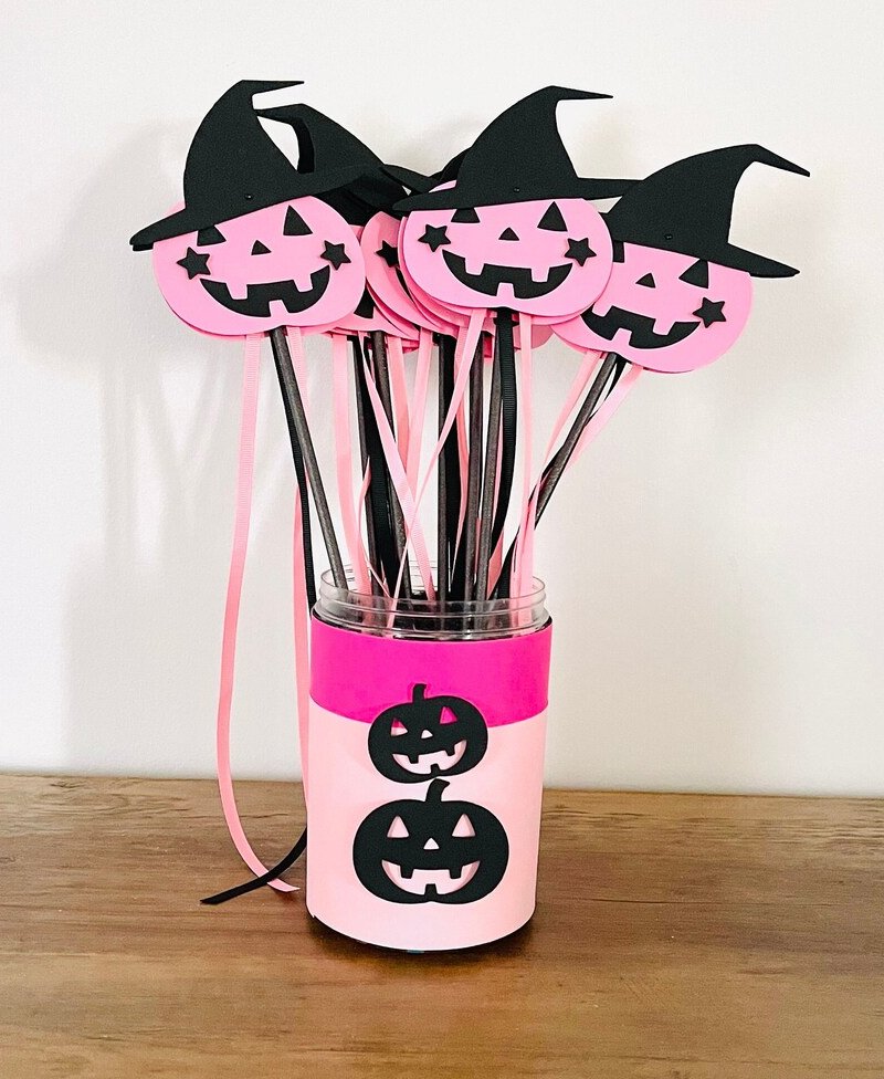 Pink Halloween Pumpkin Wand