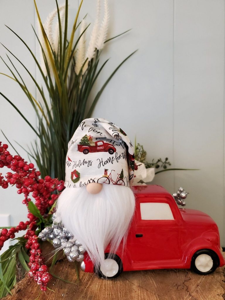 Red Truck Christmas Gnome