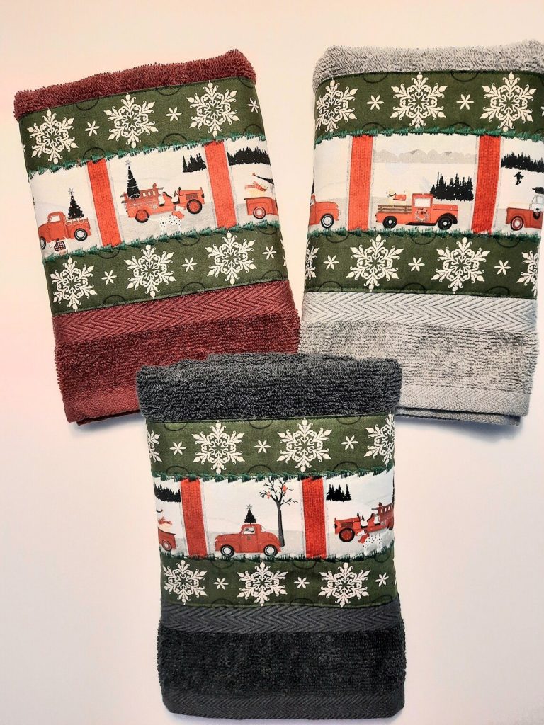 Red Truck Christmas Towels