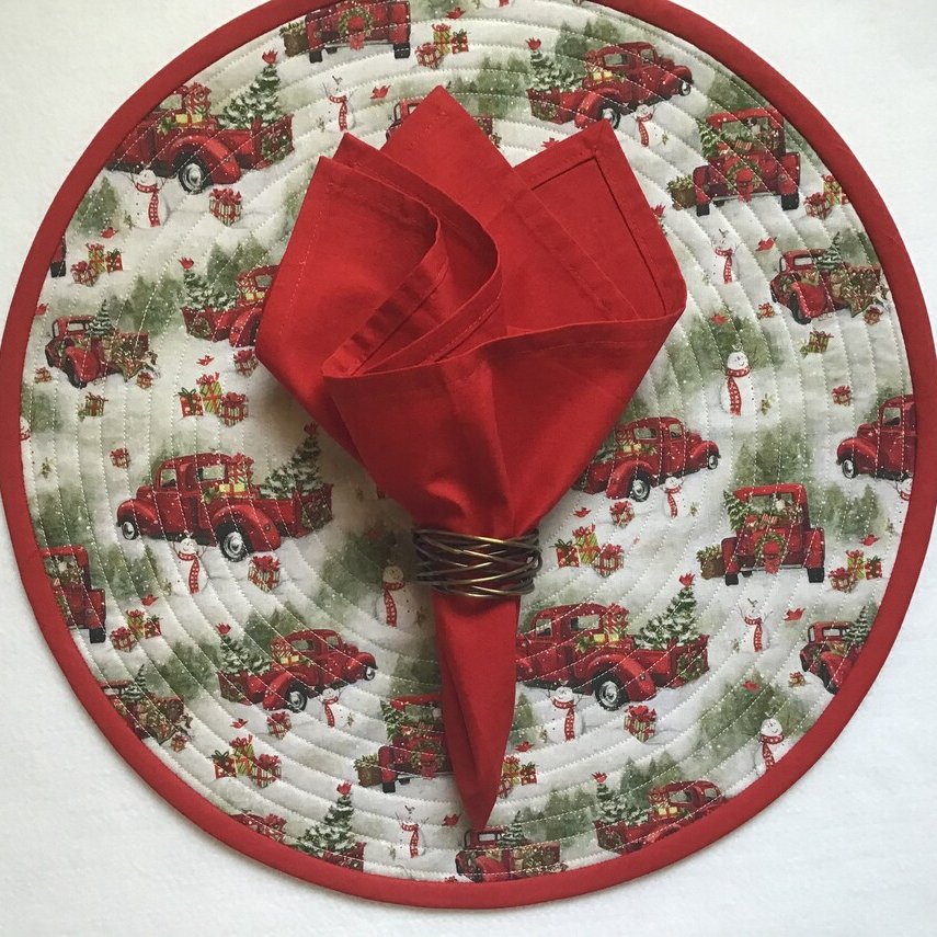 Vintage Red Truck Christmas Placemat