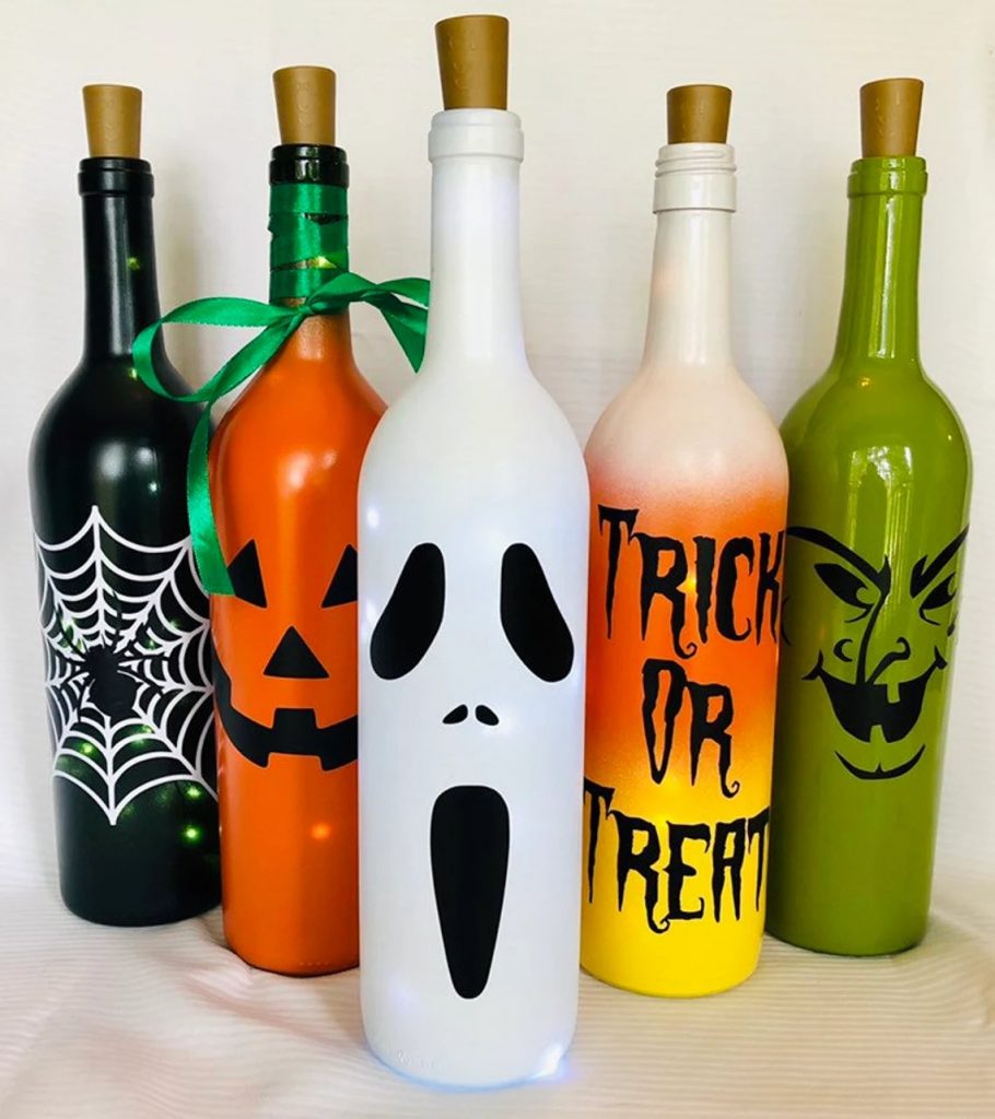 Halloween Wine Bottle Lights