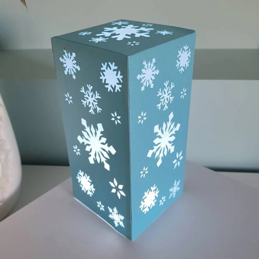 Ice Blue Snowflake Lantern Winter Wonderland Decor