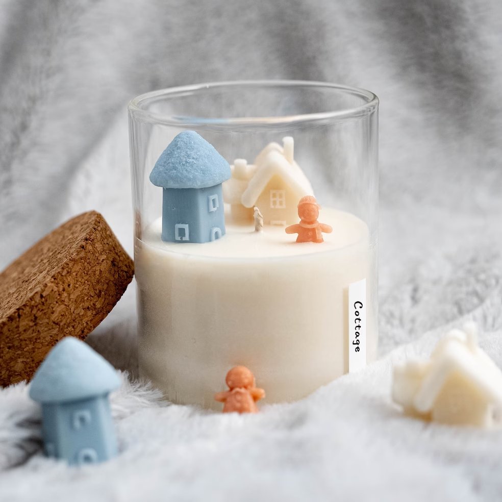 Winter Wonderland Cottage in the Snow Candle